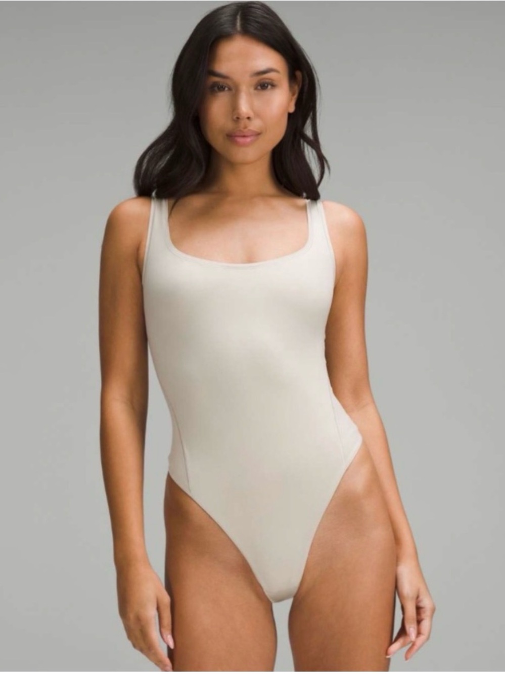 lululemon athletica NWT Wundermost square neck bodysuit in the colour Bone